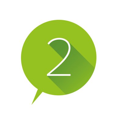 İki numaralı simgesi - düz stil