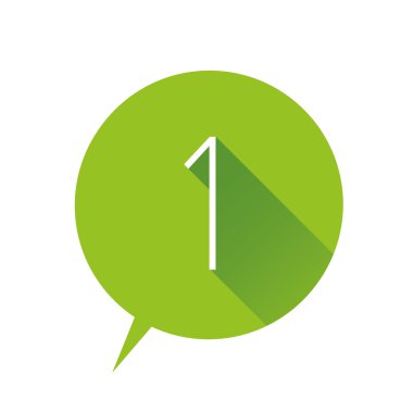 bir numaralı simgesi - düz stil