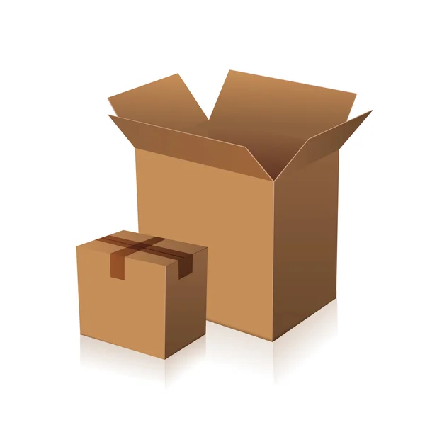 Vetor de embalagem de caixa marrom papel — Vetor de Stock