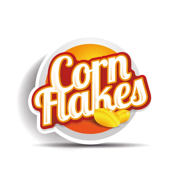 Corn flakes vektor etikett — Stock vektor