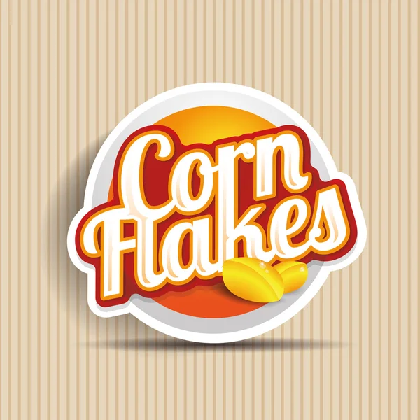 Corn flakes vector label — Stock Vector