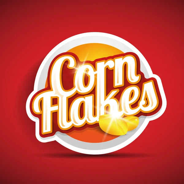Corn flakes vector label — Stock Vector