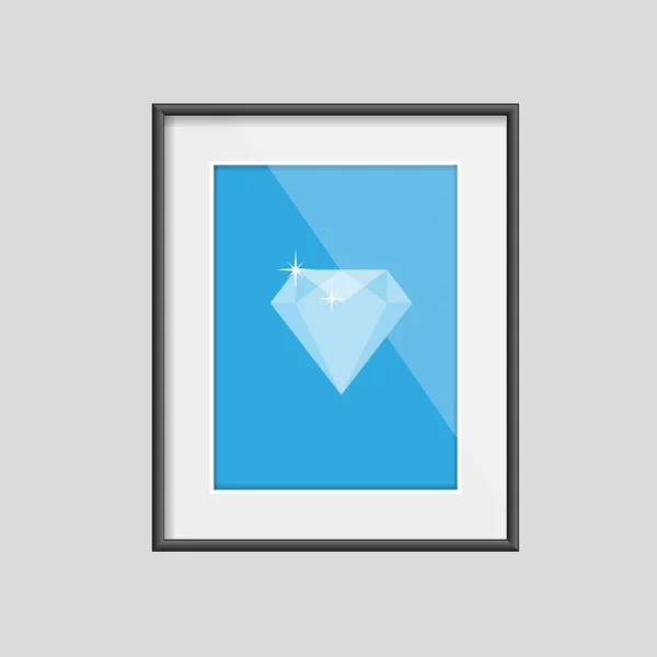 Diamond in frame vector — Stock Vector