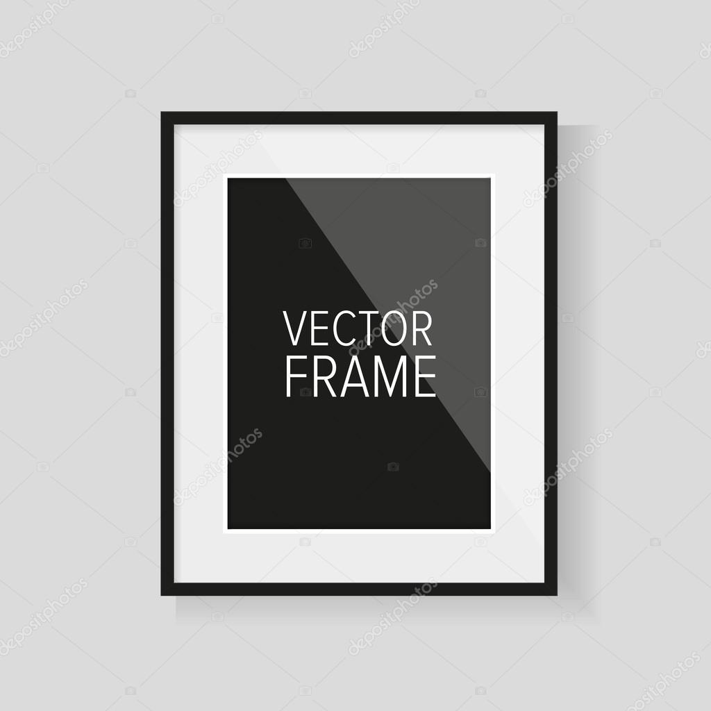 Realistic vector frame black