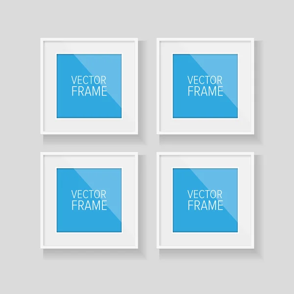 Realistic vector frame white and blue — Stock Vector