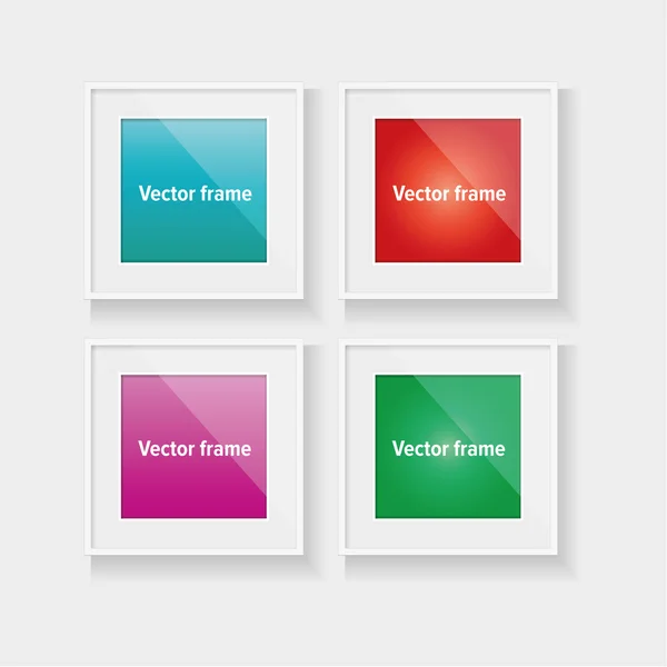 Square frames set with colorful abstract — Stock Vector