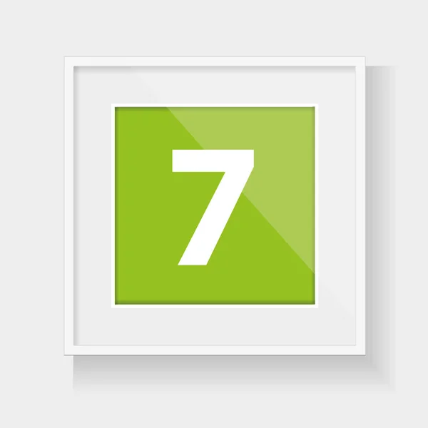 番号 7 の正方形のフレーム — ストックベクタ