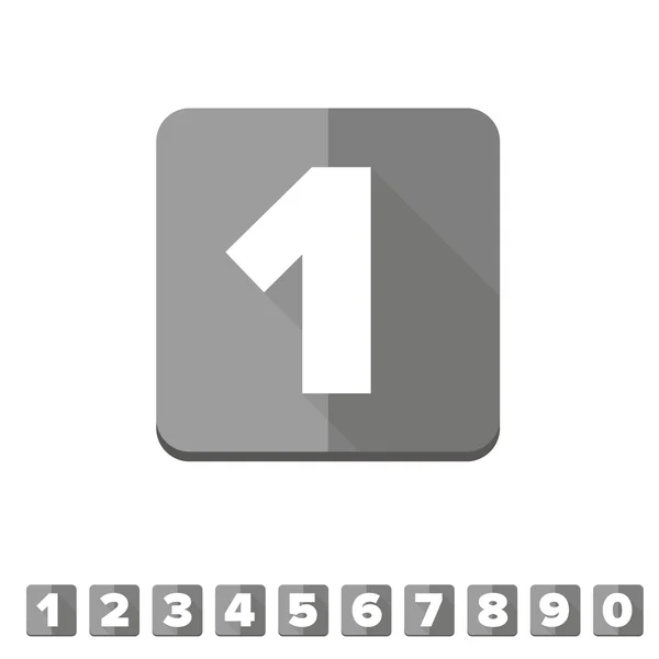 Number vector set grey - flat design — Stock Vector