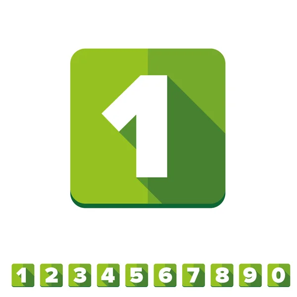 เซตเวกเตอร์ตัวเลขสีเขียว - การออกแบบแบน — ภาพเวกเตอร์สต็อก