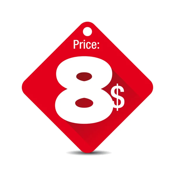Prezzo vettore - otto dollari — Vettoriale Stock