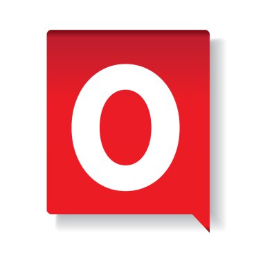 Numarası sıfır kırmızı zemin üzerine