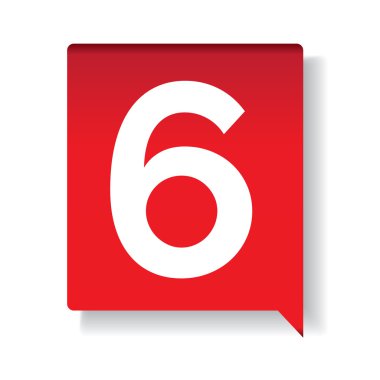 Numara altı kırmızı zemin üzerine