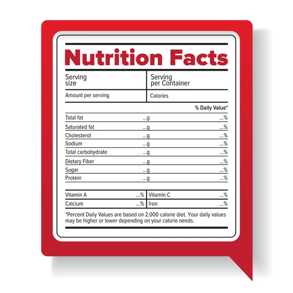 Nutrition facts — Stock Vector