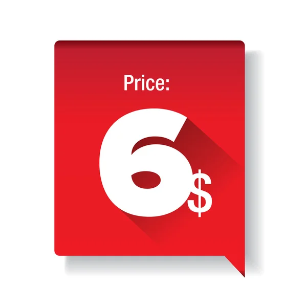 Étiquette de prix - six dollars — Image vectorielle