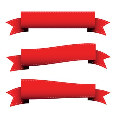 kırmızı kurdele vektör set