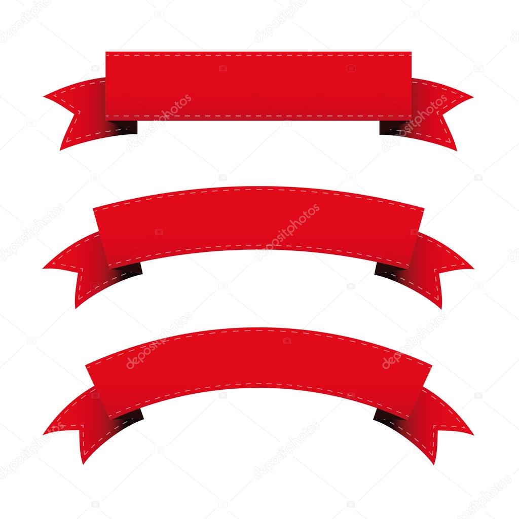 Red ribbon vector set Stock Vector Image by ©Grounder #75787847