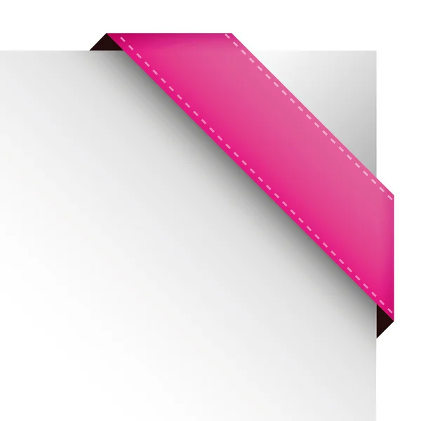 Vector corner ribbon pink — Stock Vector