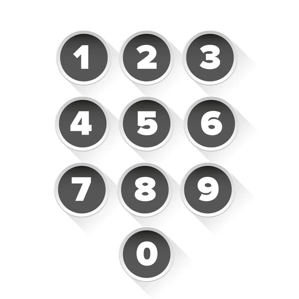 Number set vector grey — Stock Vector