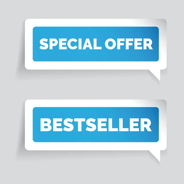 Speciální nabídka a bestseller nálepka vektor — Stockový vektor