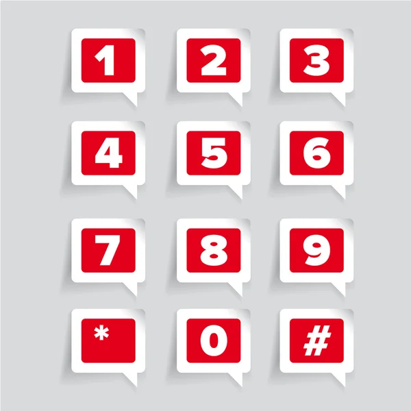 Number set vector speech bubble — Stock Vector