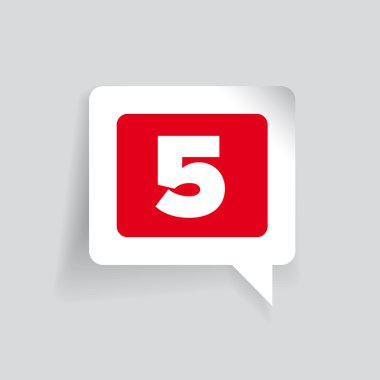 Beş numaralı vektör etiket kırmızı