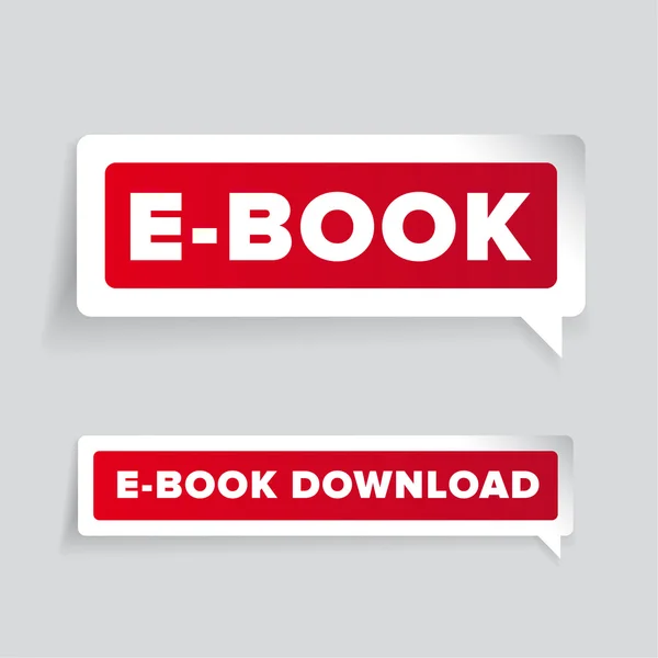 E-book label vector and E-book download — Stock Vector