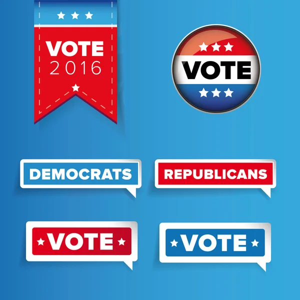 Us vote label vektor set — Stockvektor