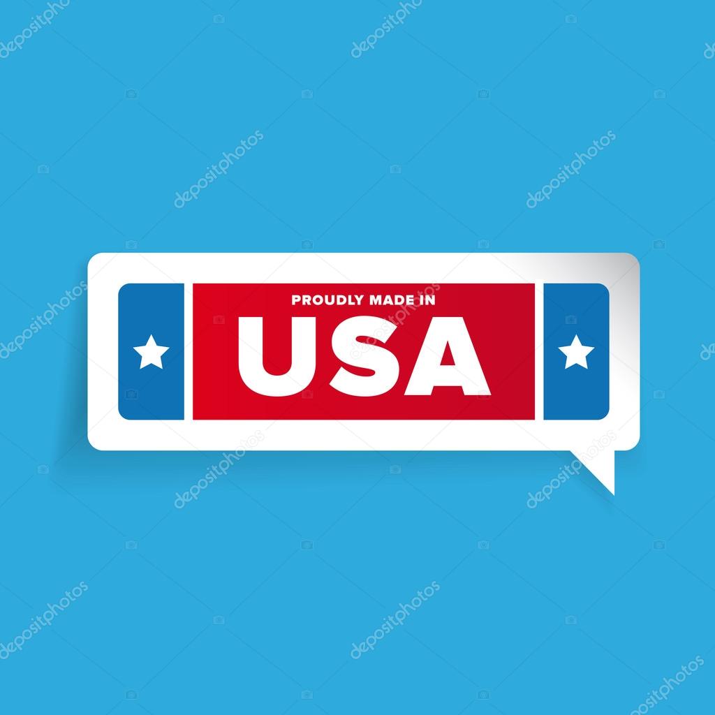 Made in USA label vector with stars