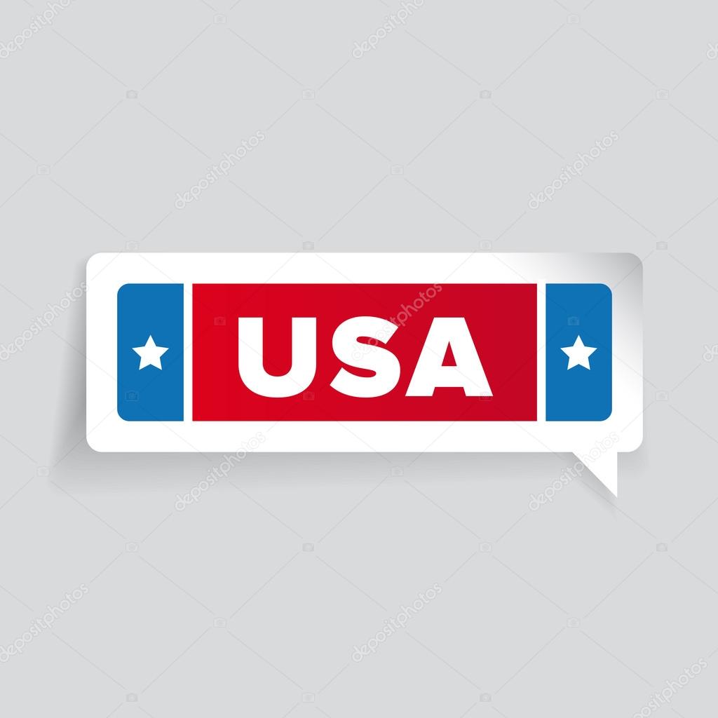 USA label vector with stars