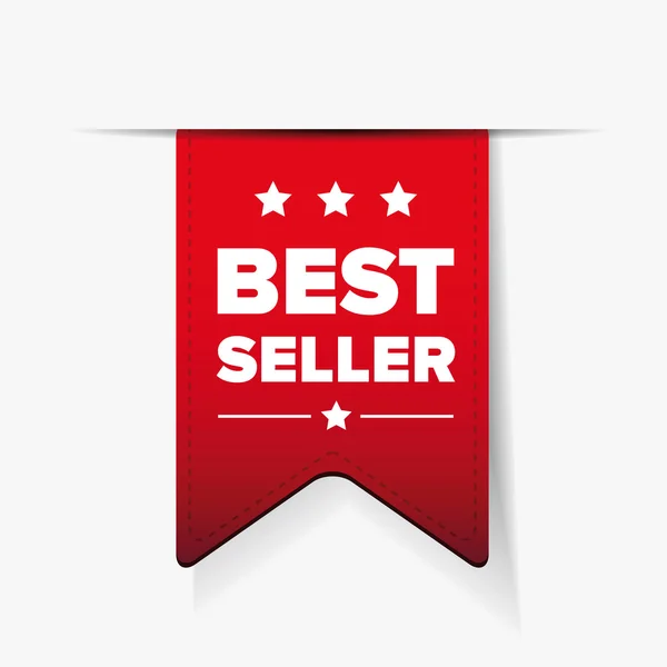 Mejor vendedor cinta roja vector — Vector de stock