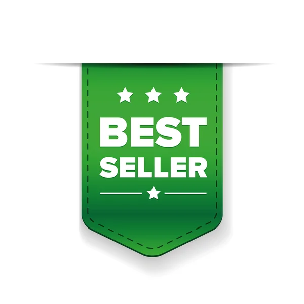 Nejlepší prodejce zelenou stuhu vektor — Stockový vektor