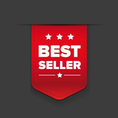 Best seller ribbon red vector clipart