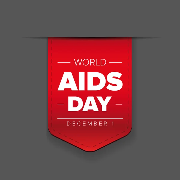 世界エイズデーの 12 月 1 日の赤いリボン — ストックベクタ