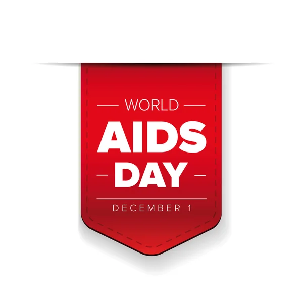 Journée mondiale du sida - 1er décembre ruban rouge — Image vectorielle