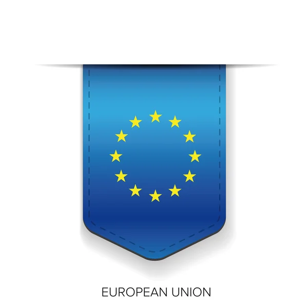 Vettore del nastro della bandiera UE — Vettoriale Stock