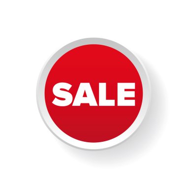 Satılık kırmızı düğmeye vektör
