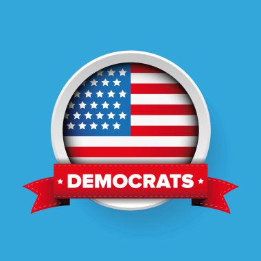 Demokratlar şerit ve bayrak vektör