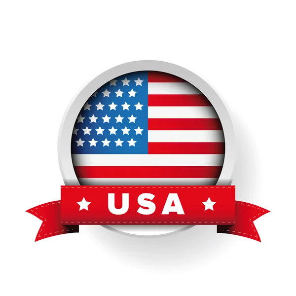 Usa flag vector with ribbon — Stock Vector