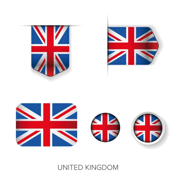 UK flagg ribbon vektor set — Stock vektor