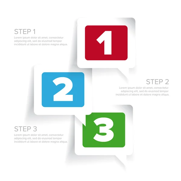 One two three - progress steps vector — Stock Vector