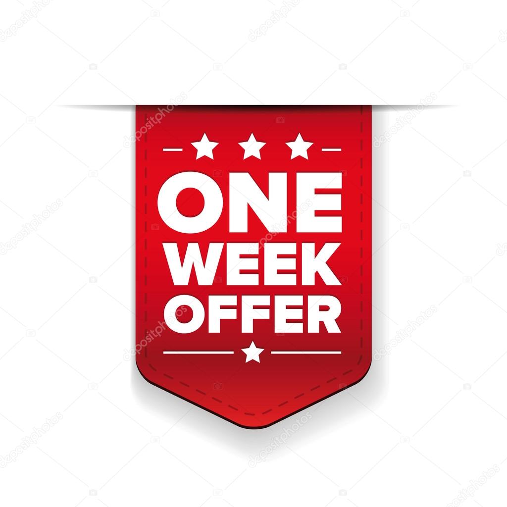 One Week Offer ribbon vector