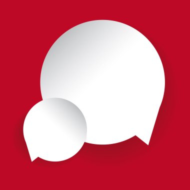 Kağıt ve beyaz soyut illüstrasyon vektör yuvarlak konuşma bub