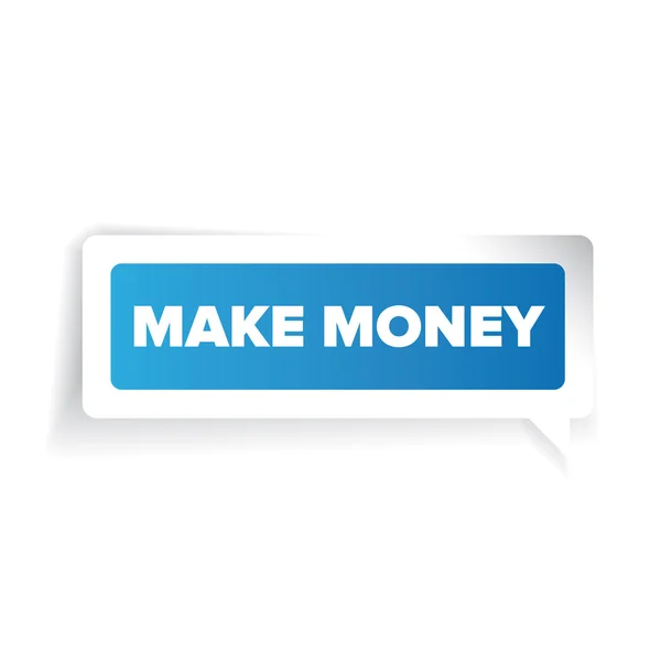 Make money label vector blue — Stock Vector