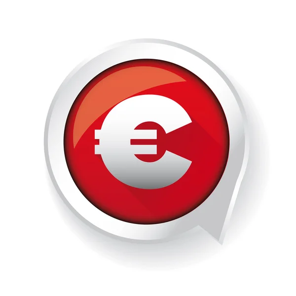 Euro teken label vector rood — Stockvector