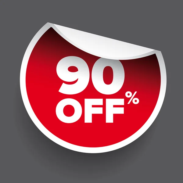 Red vector 90% discount price sign — Stock Vector