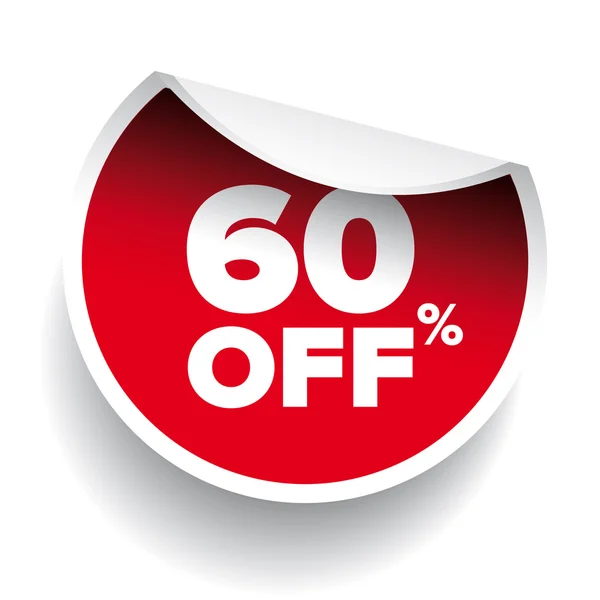 Vecteur rouge 60 % prix discount signe — Image vectorielle