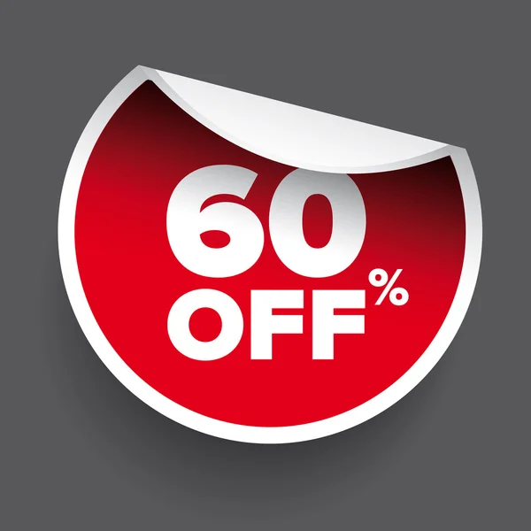 Vecteur rouge 60 % prix discount signe — Image vectorielle