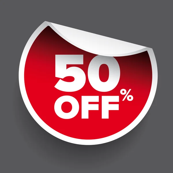 Vecteur rouge 50 % prix discount signe — Image vectorielle