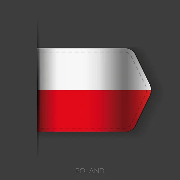 Polska flaga wektor wstążka — Wektor stockowy