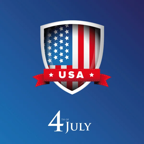 4 juillet - Fête de l'indépendance USA bannière ou affiche — Image vectorielle